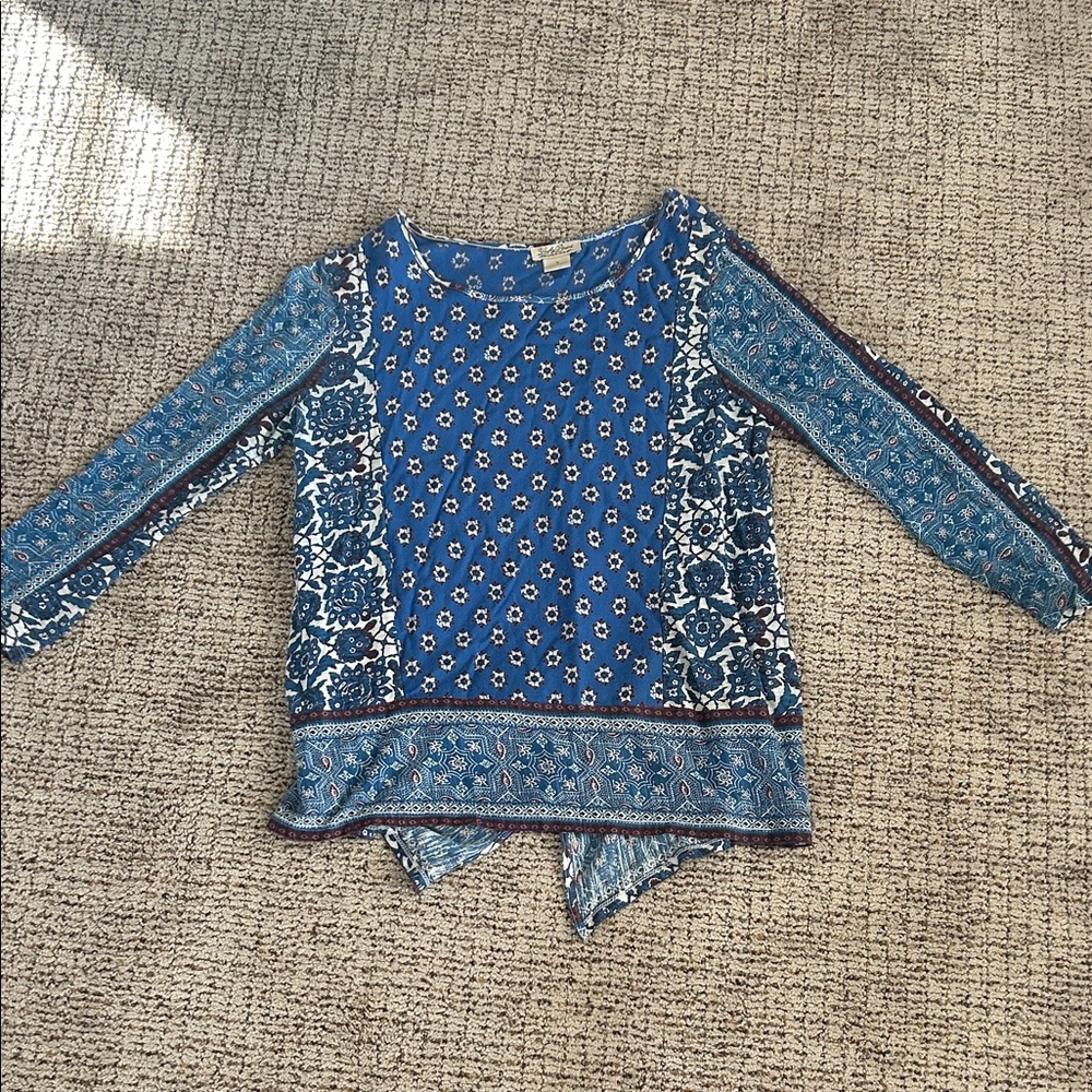 Lucky Brand Blue and White Floral Top